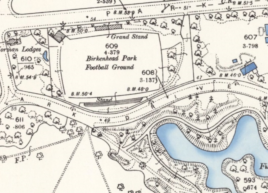 Birkenhead - Park Football Ground : Map credit National Library of Scotland